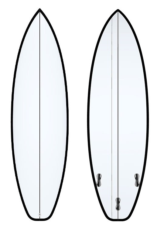 surfboard with black rails